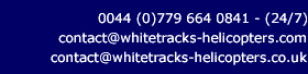 Contact Whitetracks Helicopters - contact@whitetracks-helicopters.co.uk